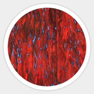 Firefly sea (blue on red) II/III (circle) Sticker